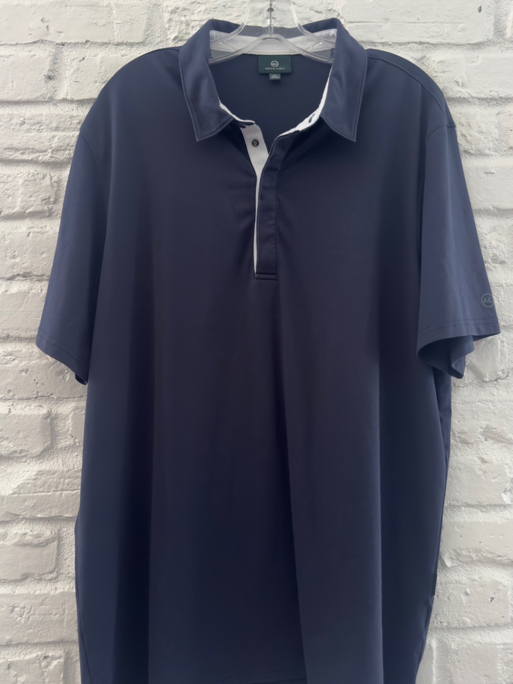 AG Adriano Goldschmied Green Label Navy Polo with White Placket